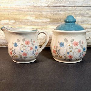 Cream & Sugar Set 1988 Country Classics Collection by Action Goose & Gander
